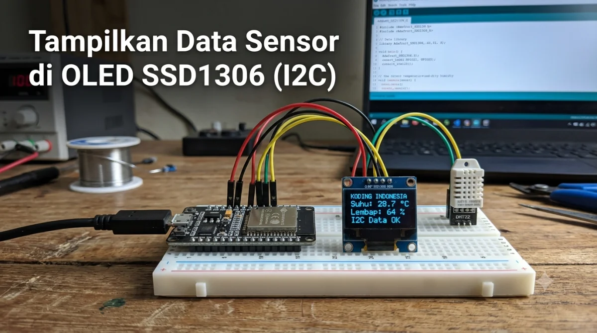 Tampilkan Data Sensor di OLED SSD1306 (I2C)