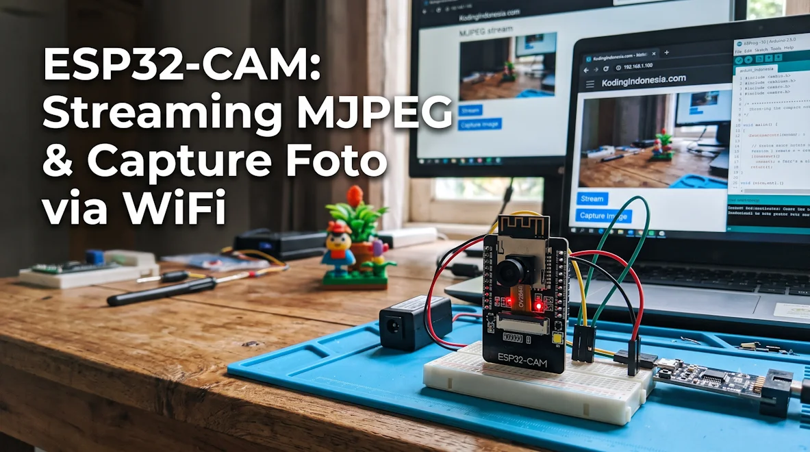 ESP32-CAM: Streaming MJPEG & Capture Foto via WiFi