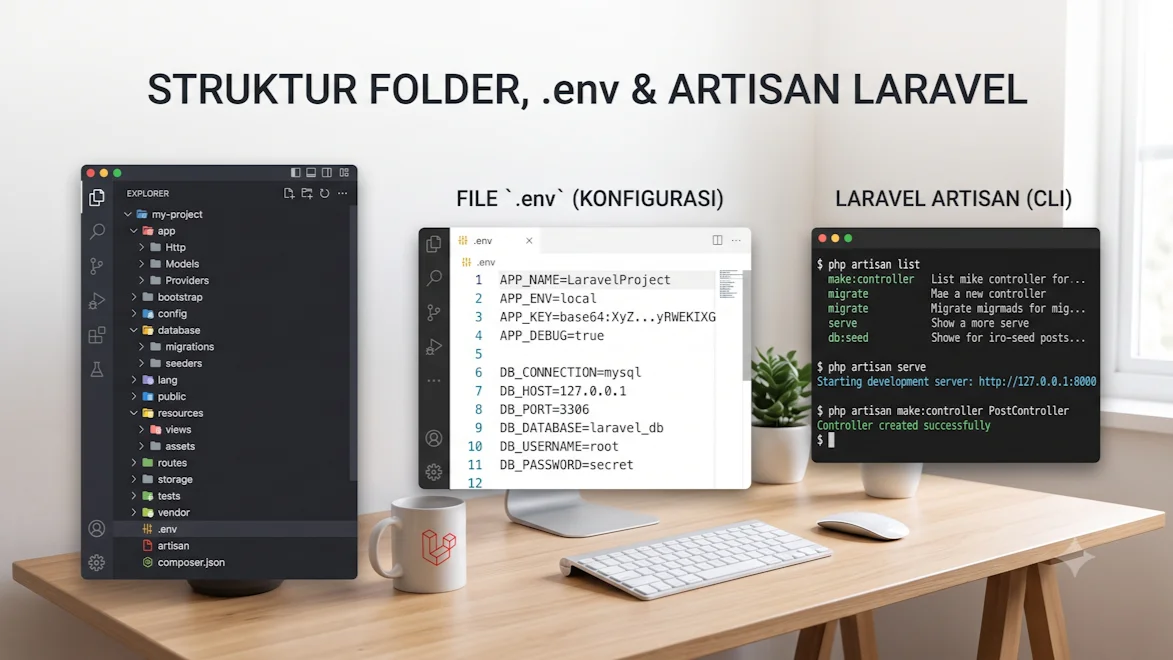 Struktur Folder, .env & Artisan Laravel